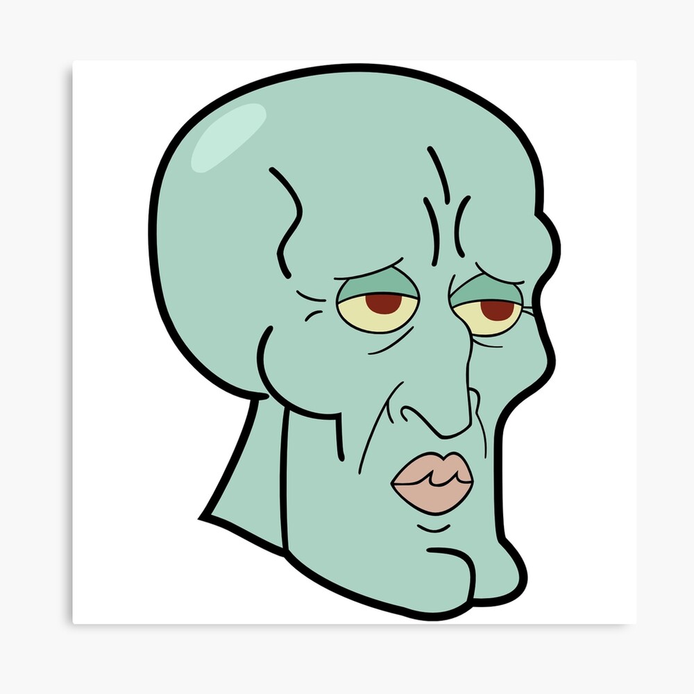 "Handsome squidward meme reaction face" Canvas Print by