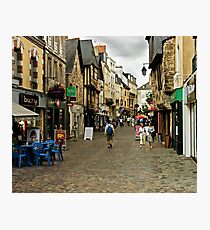 Cobblestone Street in Redon, Brittany Photographic Print