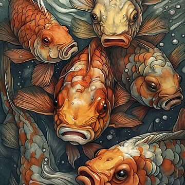 Koi Fish In The Pond | Art Board Print