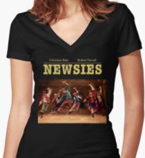 newsies Women's Fitted V-Neck T-Shirt