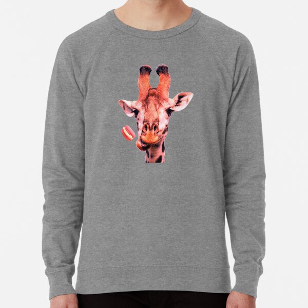 Lovely giraffe with macaron by Alice Monber Lightweight Sweatshirt