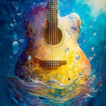 Harmonic Canvas Electric Guitar Oil Painting Art Board Print for Sale by  Spacefoxart