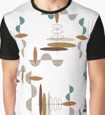 Mid-Century Modern Ovals and Lines Graphic T-Shirt