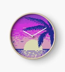 Pixel-Sonnenuntergang Uhr
