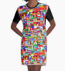 FLAGS OF THE WORLD Graphic T-Shirt Dress