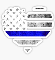 DÜNNES BLAUES LINIE-HERZ Sticker