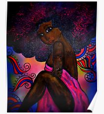 Retro Black Goddess Poster