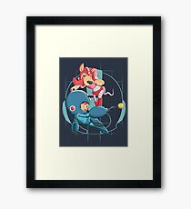 Mega Man and Rush Framed Print
