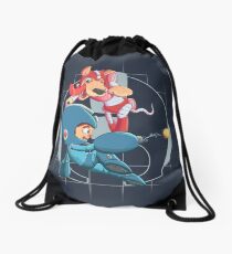 Mega Man and Rush Drawstring Bag