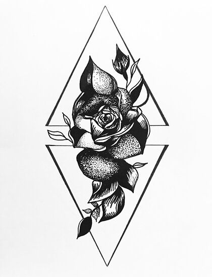 geometric rose drawing
