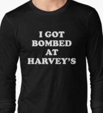 Vintage I Got Bombed at Harveys: Harvey's Wagon Wheel Explosion Shirt 1980 Long Sleeve T-Shirt