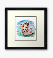 Princess Leia and Wookiee Doll Chewbacca STAR WARS fan art Framed Print