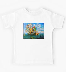 BUTTERFLY SHIP : Vintage Dali Abstract Painting Print Kids Tee