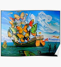 SCHMETTERLING LIEFERUNG: Vintage Dali abstrakte Malerei drucken Poster