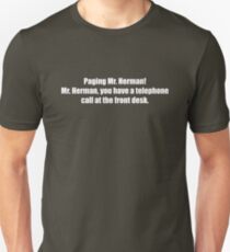 Pee-Wee Herman - Paging Mr Herman - White Font Unisex T-Shirt