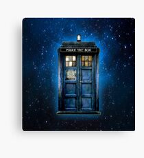 Phone booth with Yellow stained glass windows Canvas Print