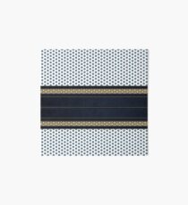 Dark Navy Blue with gole hexagon stripe and white and Blue pattern Art Board