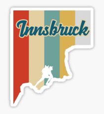 Retro Innsbruck Mountain Hiking T-Shirt Sticker
