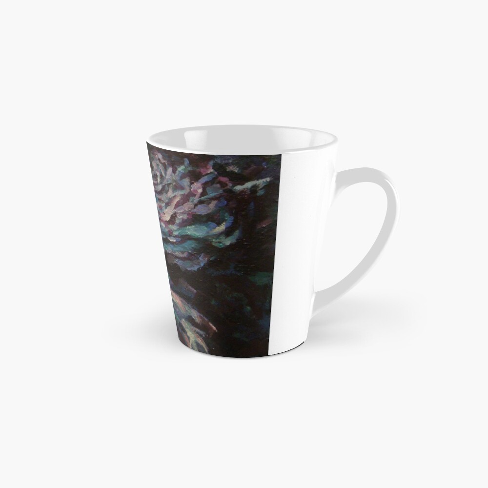 Three blue roses on square background Tall Mug