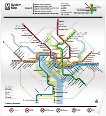 Washington Metro Map - United States Poster