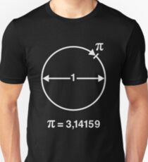 Camiseta unisex Pi / Π / π / Matemáticas / Geometría (INT / Blanco)