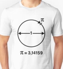 Camiseta unisex Pi / Π / π / Matemáticas / Geometría (INT / Negro)