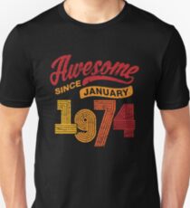 Awesome Since January 1974 Shirt Vintage 44th Birthday Unisex T-Shirt