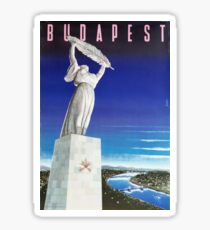 Budapest, Hungary, Gellért Hill, vintage poster Sticker