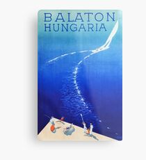 Budapest, Ungarn, Balaton, Weinleseplakat Metallbild