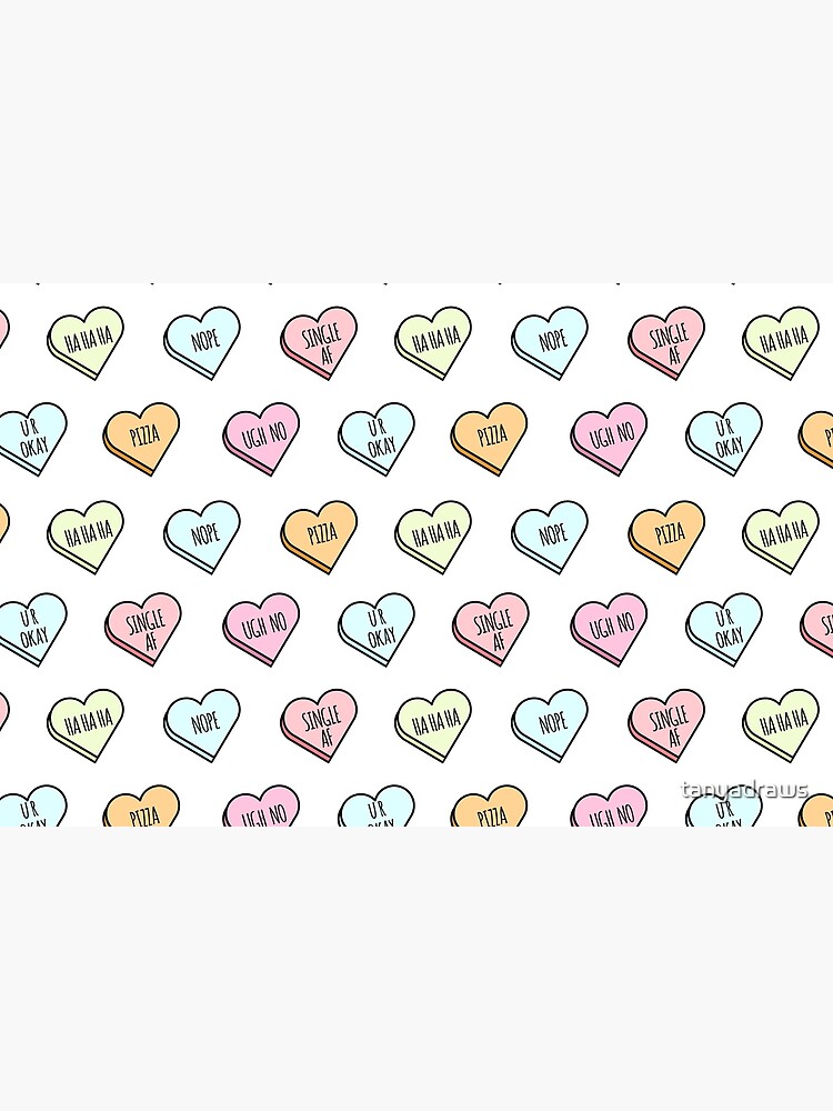 Sassy & Sarcastic Candy Heart Pattern by tanyadraws