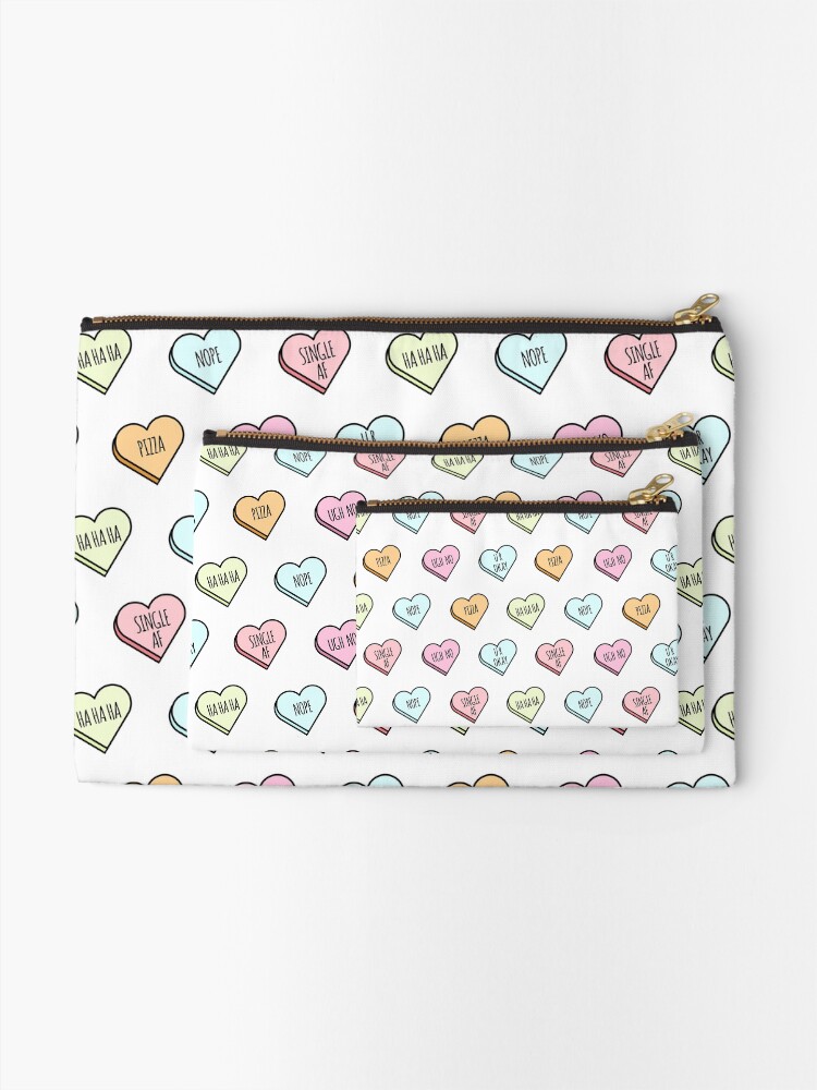 Alternate view of Sassy & Sarcastic Candy Heart Pattern Zipper Pouch