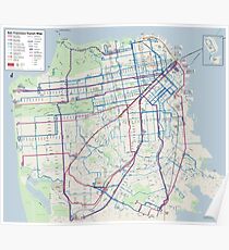 San Francisco Transit Map - United States Poster