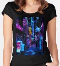 Blade Runner Vibes Tailliertes Rundhals-Shirt