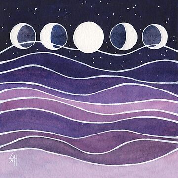 Artwork thumbnail, Purple Mountains and Moon by kirimoth