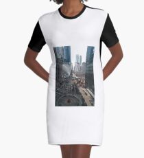 New York, Lower Manhattan Graphic T-Shirt Dress