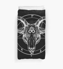 Baphomet Goat Head with Pentagram Occult Symbolism or Satanist Symbols Duvet Cover