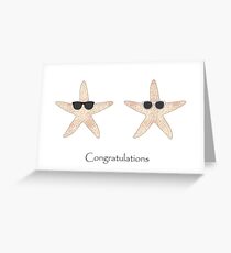Wedding Starfish with Sunglasses Greeting Card
