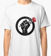 Democratic Socialist Fist With Red Rose Classic T-Shirt