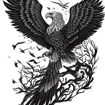 Harpy eagle perched on a branch forearm tattoo tattoo idea | TattoosAI