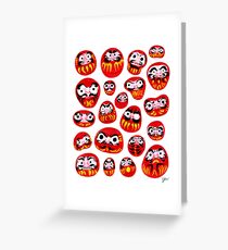 Japanese Daruma Characters Greeting Card