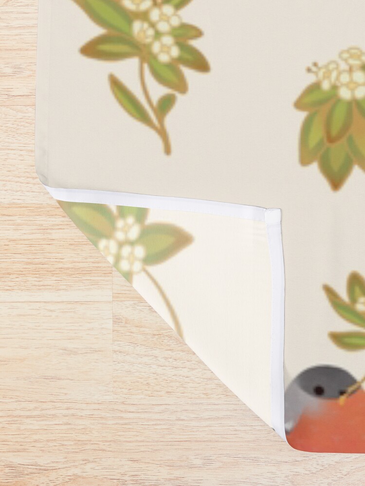 Alternate view of Eurasian bullfinch Shower Curtain