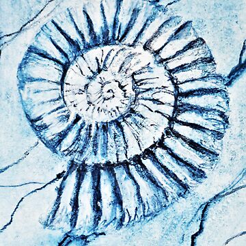 Artwork thumbnail, Repeat ammonite in blue by LisaLeQuelenec
