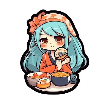 Super Cute Chibi Anime Girl Eating\