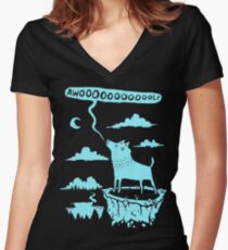 Wolf Women's Fitted V-Neck T-Shirt