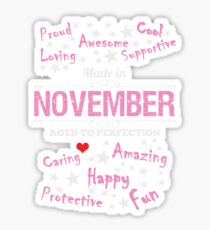 Birthday Shirts - Made In November - Aged To Perfection Sticker