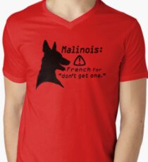 Camiseta para hombre de cuello en v Malinois. Solo ... no lo hagas.