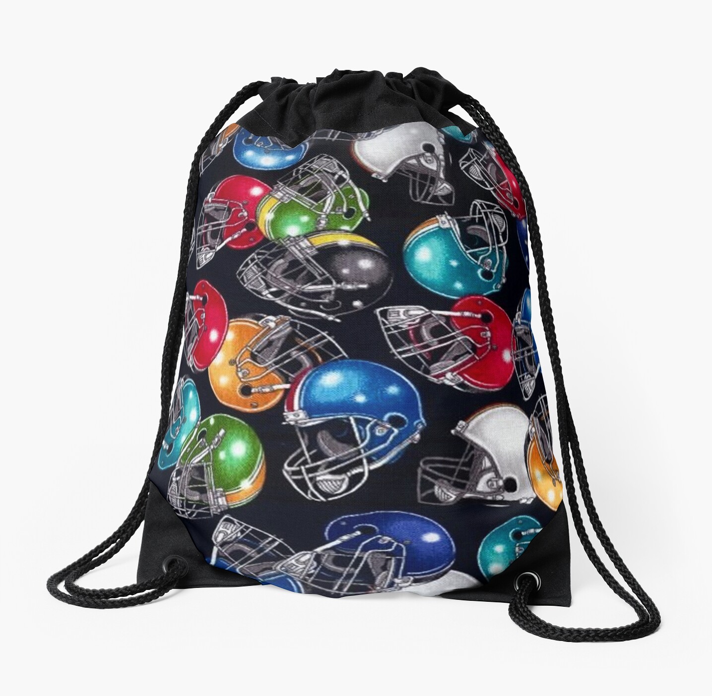 "Sports Fan Football Helmets Collage" Drawstring Bag by HavenDesign Redbubble