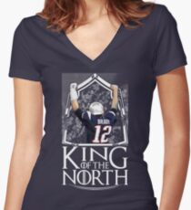 Tom Brady King Of The North New England Patriots Football Shirt Women's Fitted V-Neck T-Shirt