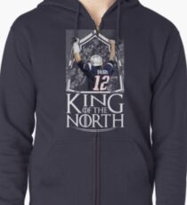 Tom Brady King Of The North New England Patriots Football Shirt Zipped Hoodie