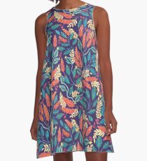 Indigo & Burnt Sienna A-Line Dress